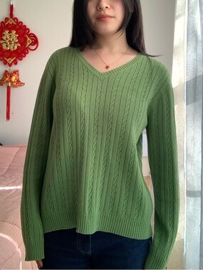 IZOD V-Neck Cable-Knit Sweater